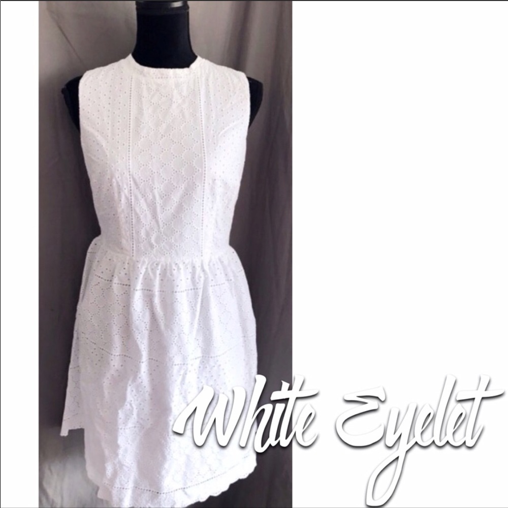 Orsay Dress White Eyelet Sleeveless Dress S 6 36